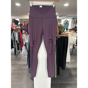 Alo Yoga Full Length High Waist Ripped Warrior Leggings Size S